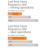 Lost time injuries 安賽樂米塔爾(ARCELORMITTAL) Corporate responsibility 2012 summary report