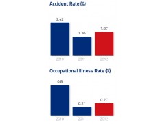 Accident Rate & Occupational Illness Rate 美洲電信(AMéRICA MóVIL) Annual Sustainability Report 2012