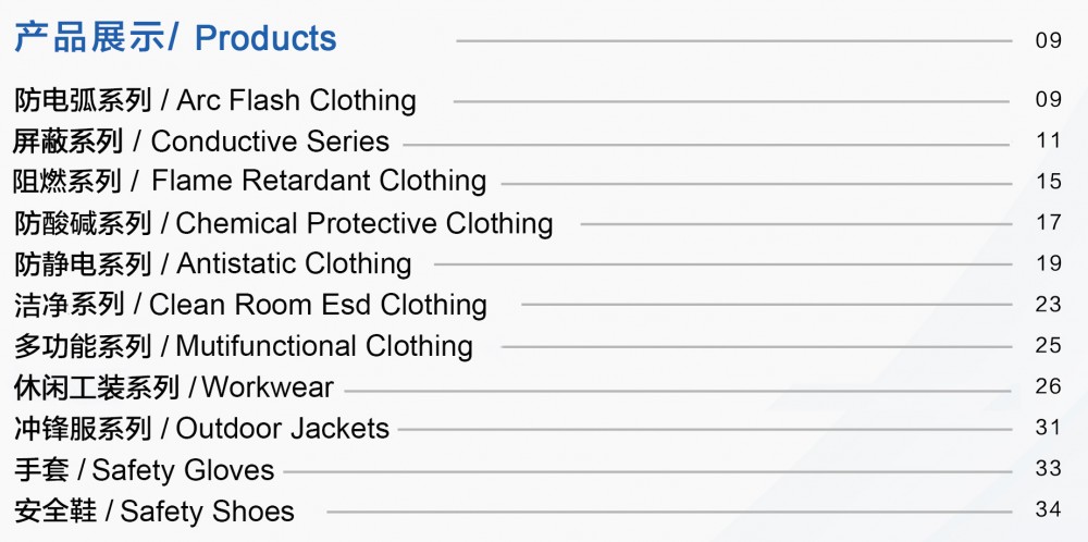 EHSCity部分系列 防電弧 屏蔽 阻燃 防酸堿 防靜電  等防護服